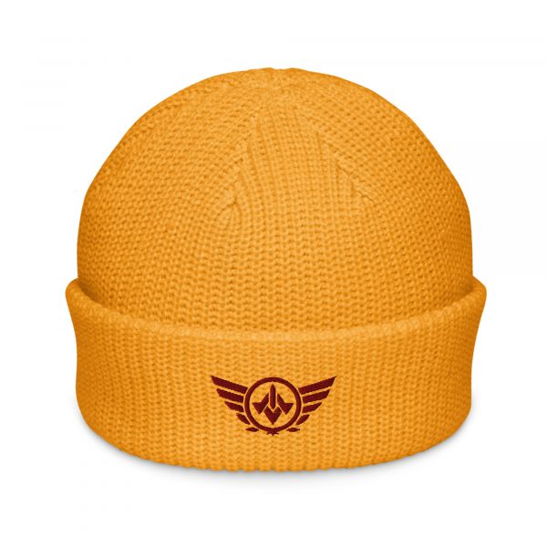 Maroon Embroidered Logo Beanie | Fisherman