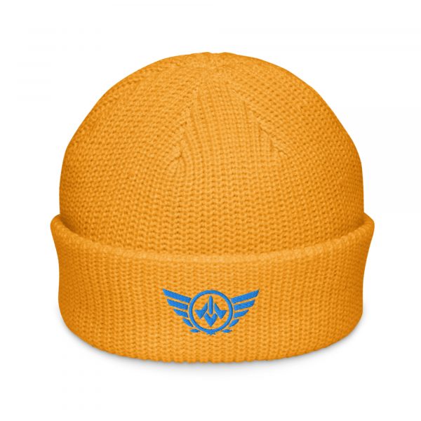 Aqua Embroidered Logo Beanie | Fisherman