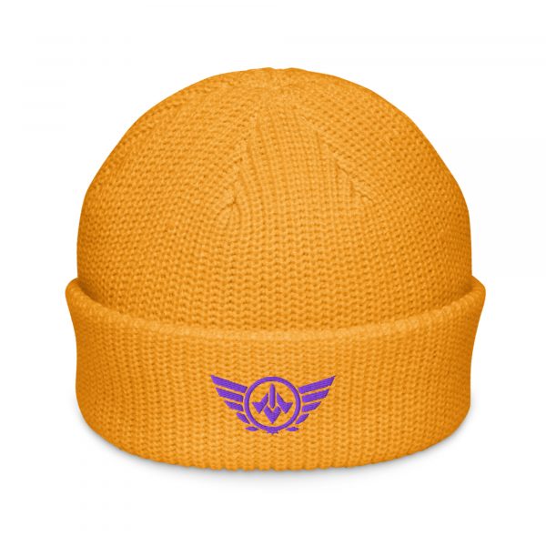 Purple Embroidered Logo Beanie | Fisherman