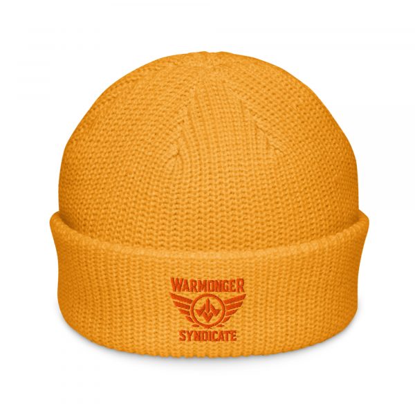 Orange Embroidered Brand Logo Beanie | Fisherman
