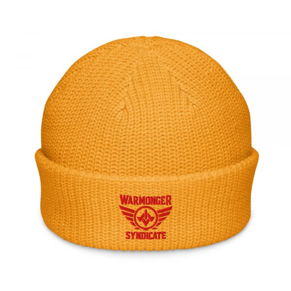 Red Embroidered Brand Logo Beanie | Fisherman