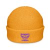 Purple Embroidered Brand Logo Beanie | Fisherman