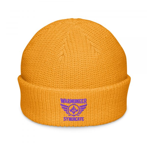 Purple Embroidered Brand Logo Beanie | Fisherman