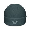 Grey Embroidered Logo Beanie | Fisherman