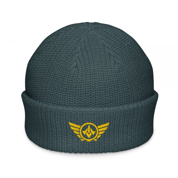 Gold Embroidered Logo Beanie | Fisherman