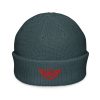 Red Embroidered Logo Beanie | Fisherman