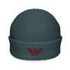 Maroon Embroidered Logo Beanie | Fisherman