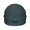 Navy Embroidered Logo Beanie | Fisherman