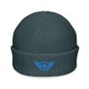 Aqua Embroidered Logo Beanie | Fisherman
