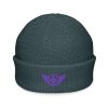 Purple Embroidered Logo Beanie | Fisherman