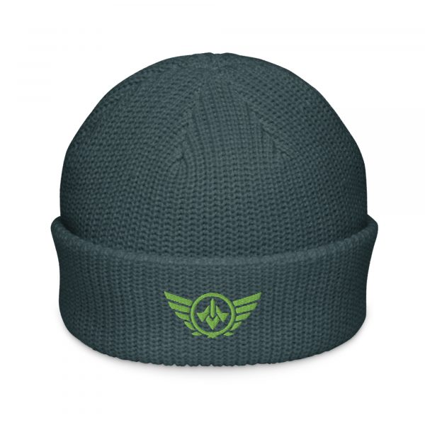 Kiwi Green Embroidered Logo Beanie | Fisherman