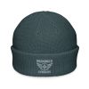 Grey Embroidered Brand Logo Beanie | Fisherman