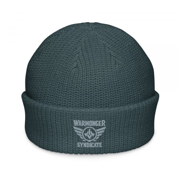Grey Embroidered Brand Logo Beanie | Fisherman