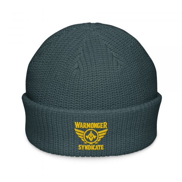 Gold Embroidered Brand Logo Beanie | Fisherman