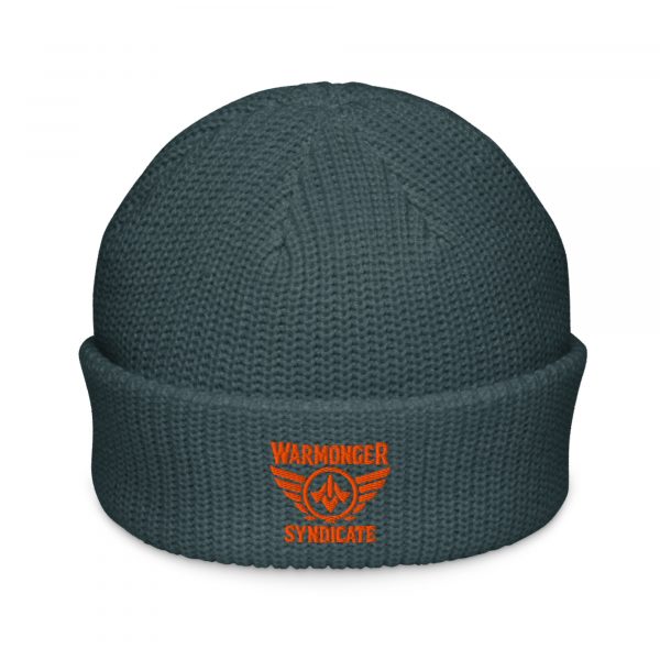 Orange Embroidered Brand Logo Beanie | Fisherman