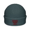 Maroon Embroidered Brand Logo Beanie | Fisherman