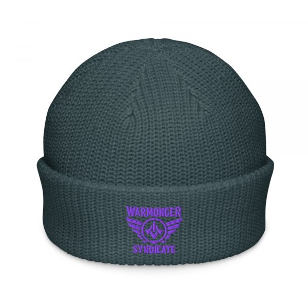 Purple Embroidered Brand Logo Beanie | Fisherman