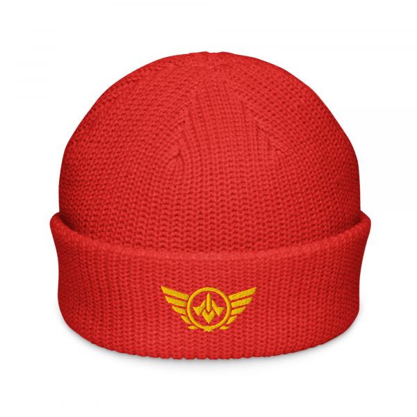 Gold Embroidered Logo Beanie | Fisherman