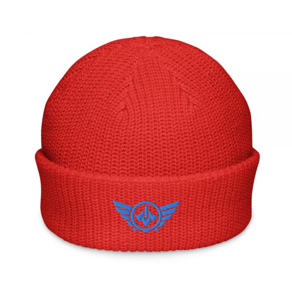 Aqua Embroidered Logo Beanie | Fisherman