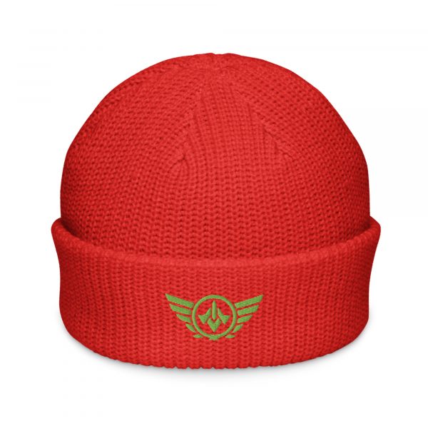 Kiwi Green Embroidered Logo Beanie | Fisherman