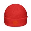 Orange Embroidered Brand Logo Beanie | Fisherman