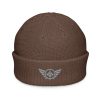 Grey Embroidered Logo Beanie | Fisherman
