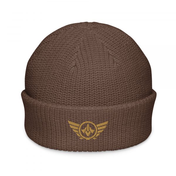 Old Gold Embroidered Logo Beanie | Fisherman