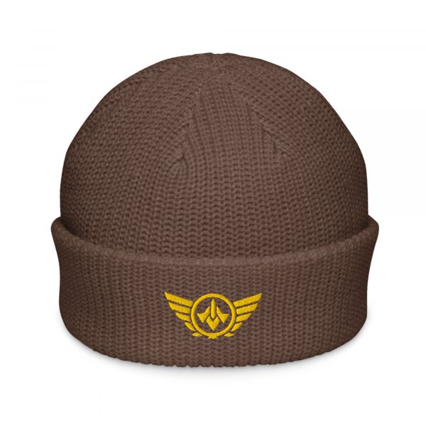 Gold Embroidered Logo Beanie | Fisherman