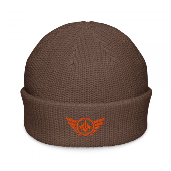 Orange Embroidered Logo Beanie | Fisherman