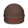 Red Embroidered Logo Beanie | Fisherman