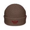 Maroon Embroidered Logo Beanie | Fisherman
