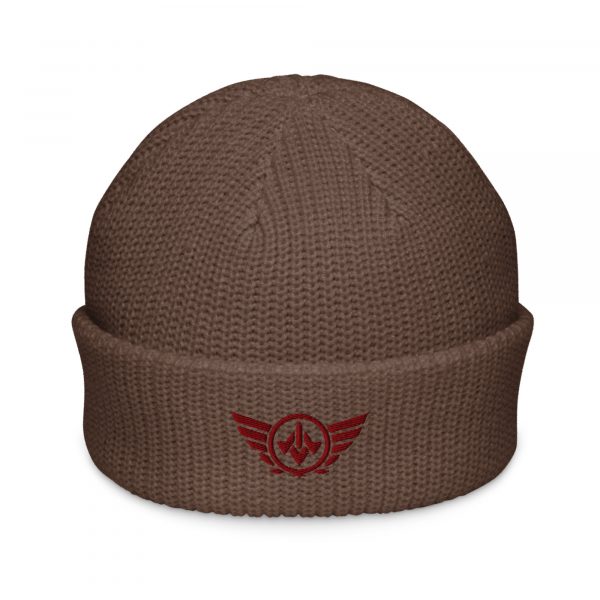 Maroon Embroidered Logo Beanie | Fisherman