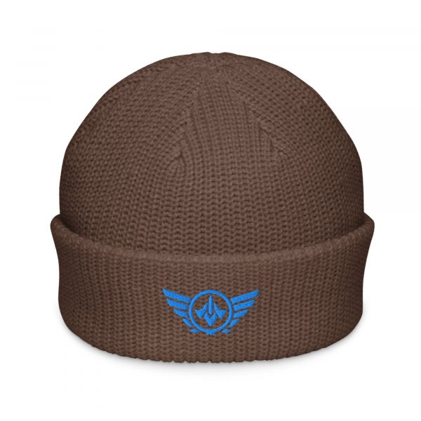 Aqua Embroidered Logo Beanie | Fisherman