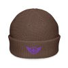 Purple Embroidered Logo Beanie | Fisherman