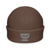 Grey Embroidered Brand Logo Beanie | Fisherman