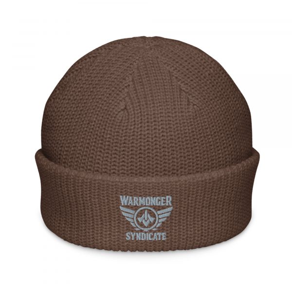 Grey Embroidered Brand Logo Beanie | Fisherman