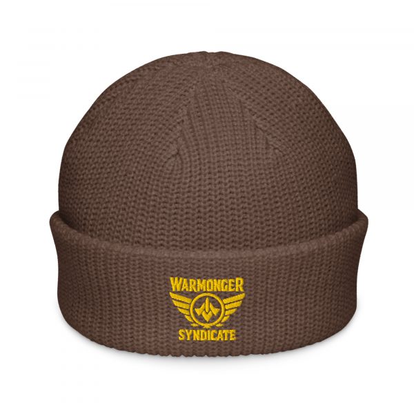 Gold Embroidered Brand Logo Beanie | Fisherman