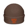 Orange Embroidered Brand Logo Beanie | Fisherman