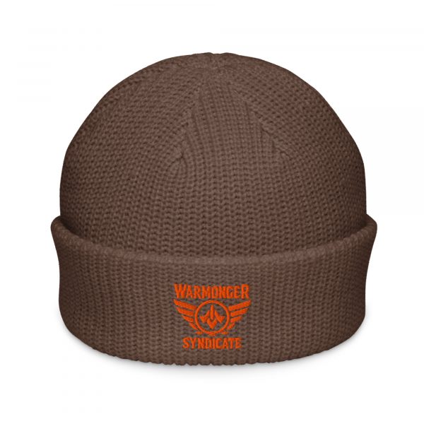 Orange Embroidered Brand Logo Beanie | Fisherman
