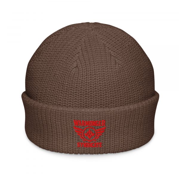 Red Embroidered Brand Logo Beanie | Fisherman