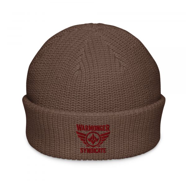 Maroon Embroidered Brand Logo Beanie | Fisherman