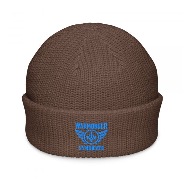 Aqua Embroidered Brand Logo Beanie | Fisherman