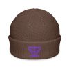 Purple Embroidered Brand Logo Beanie | Fisherman