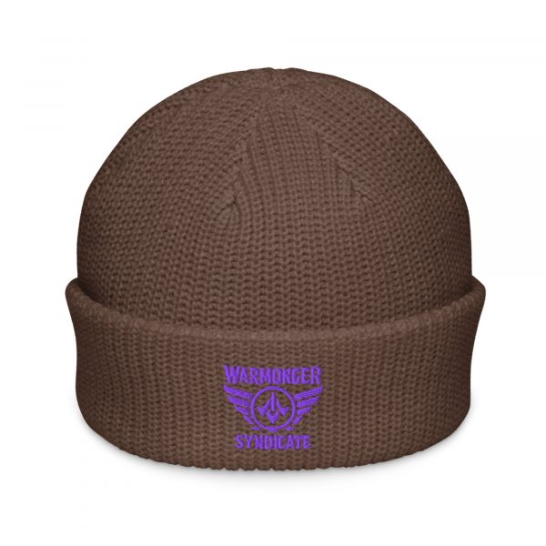 Purple Embroidered Brand Logo Beanie | Fisherman