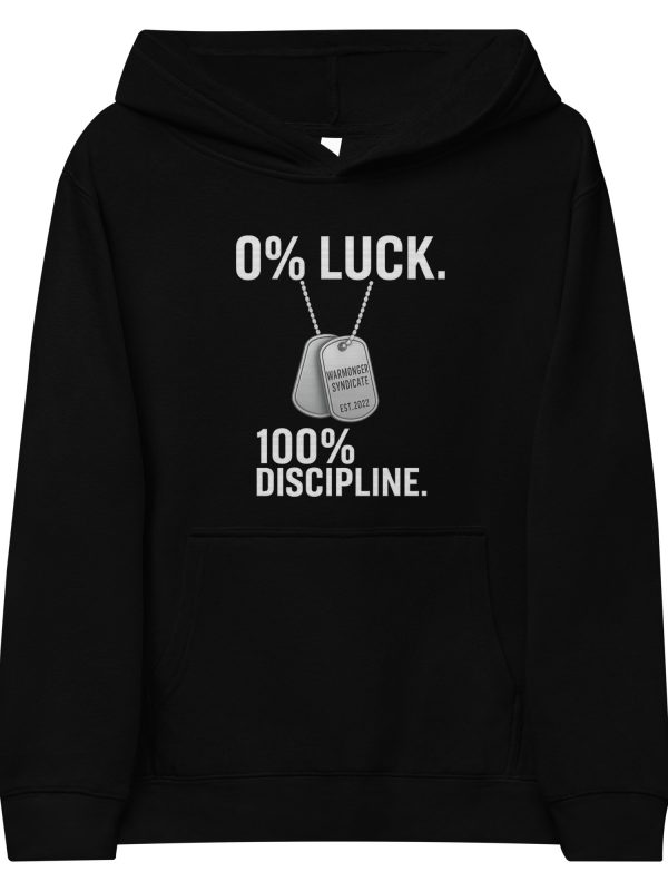 0% Luck 100% Discipline Fleece Hoodie | Youth Premium | S-XL