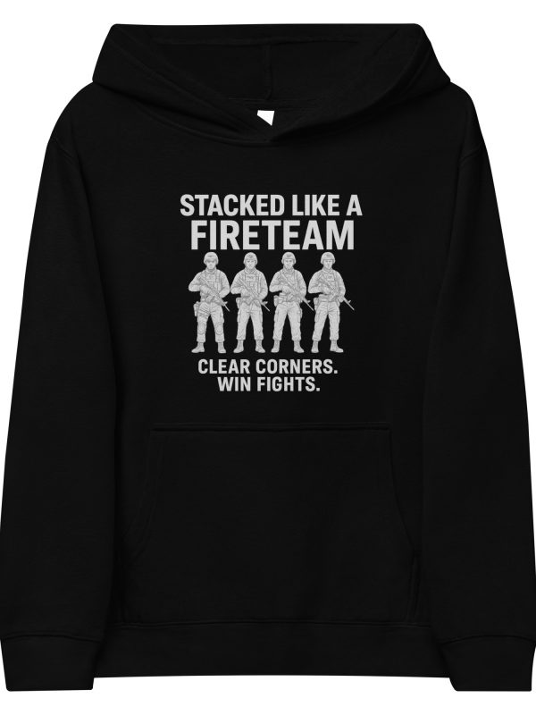 kids-fleece-hoodie-black-front-68bbacfc6b92a.jpg Stacked Like A Fireteam Fleece Hoodie | Youth Premium | S-XL