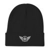 White Embroidered Logo Beanie | Cotton Blend