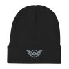 Grey Embroidered Logo Beanie | Cotton Blend