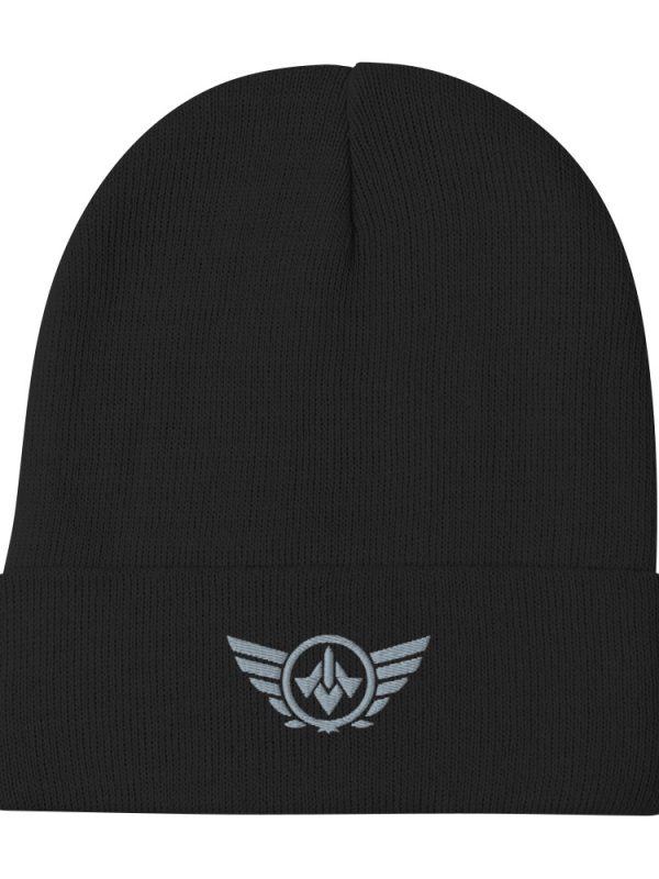Grey Embroidered Logo Beanie | Cotton Blend