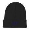 Navy Embroidered Logo Beanie | Cotton Blend